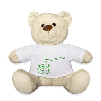 Axt Baum Fällen Holzfäller Wald Stumpf Holz Hacken - Teddy - Weiß - Vorne