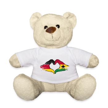 Deutschland Ghana Flagge Hände Herzform used - Teddy - Weiß - Vorne