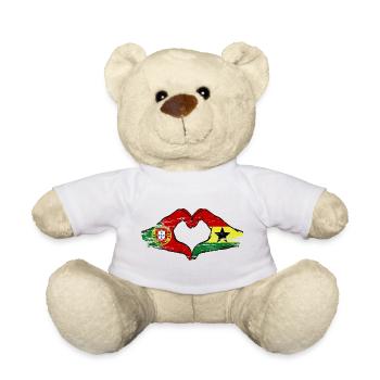 Portugal Ghana Flagge Herz - Teddy - Weiß - Vorne
