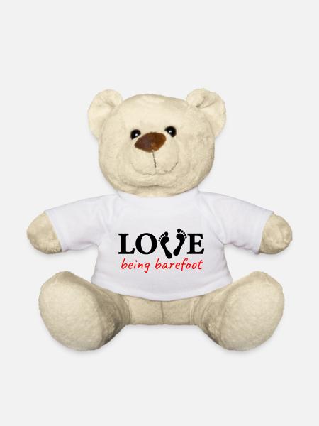 love being barefoot Version 2 - love to be barefoot - Teddy Bear - white