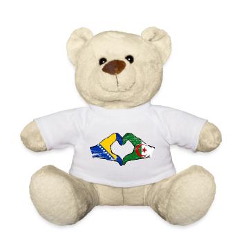 Bosnia Algeria flag hands heart shape used - Teddy Bear - white - Front