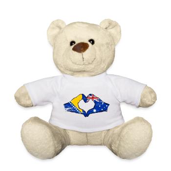 Bosnie Australie drapeau mains forme de coeur utilisé - Nounours - blanc - Devant