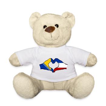 Bosnia Holland Flag Hands Heart Shape - Teddy Bear - white - Front