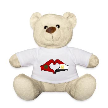 Morocco Egypt Flag Hands Heart Shape - Teddy Bear - white - Front