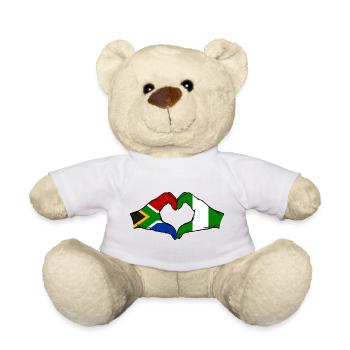 South Africa Nigeria Flag Hands Heart Shape - Teddy Bear - white - Front