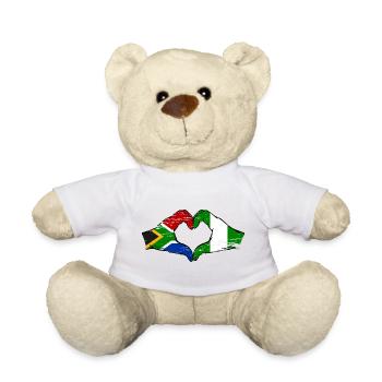 South Africa Nigeria Flag Hands Heart Shape Used - Teddy Bear - white - Front