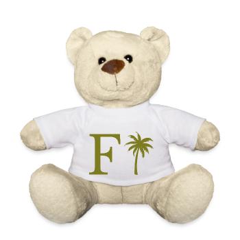 Lettre f vert Palm - Nounours - blanc - Devant