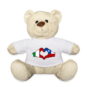 Italien Chile Flagge Hände Herzform - Teddy - Weiß - Vorne