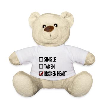 SINGLE noir blanc BROKEN - Nounours - blanc - Devant