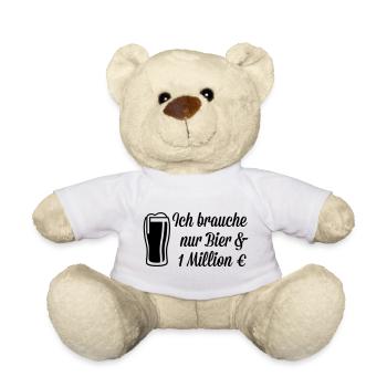 Ich brauche Bier und 1 Million Euro - Teddy - Weiß - Vorne