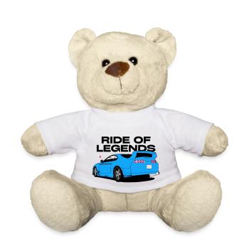 Neonblauer Sportwagen Silhouette - Teddy - Weiß - Vorne
