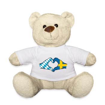 Bavière, Suède, Drapeau, Aiguilles, Coeur - Nounours - blanc - Devant