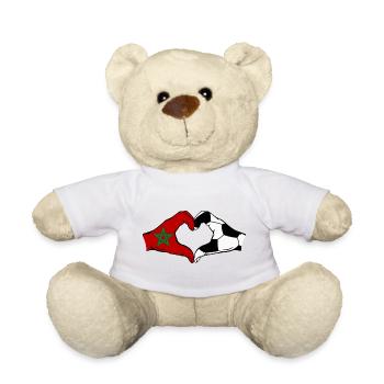 Drapeau de football du Maroc Mains Forme de Coeur - Nounours - blanc - Devant