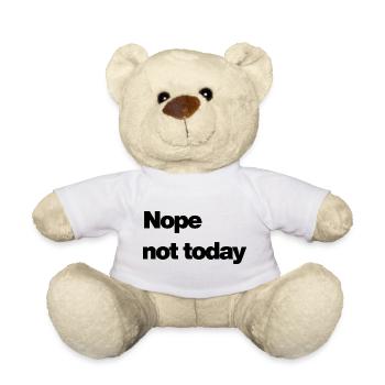 Nope – Minimalist Cancellation Motif - Teddy Bear - white - Front