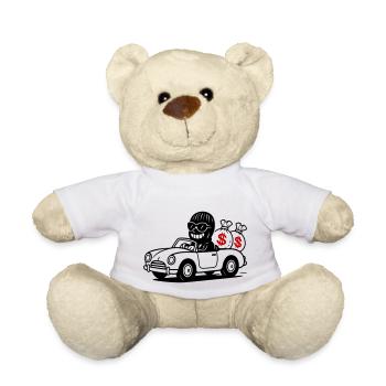 Braqueur de banque Gangster Drôle - Nounours - blanc - Devant