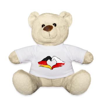 Deutschland Polen Flagge Hände Herzform used - Teddy - Weiß - Vorne
