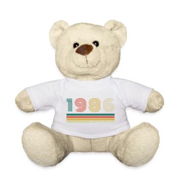 40 Ans 1986 Vintage Rétro Cadeau D'anniversaire - Nounours - blanc - Devant