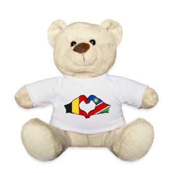 Belgien Namibia Flagge Hände Herzform - Teddy - Weiß - Vorne