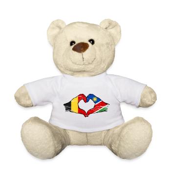 Belgien Namibia Flagge Hände Herzform used - Teddy - Weiß - Vorne