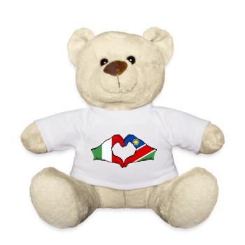 Italy Namibia Flag Hands Heart Shape - Teddy Bear - white - Front