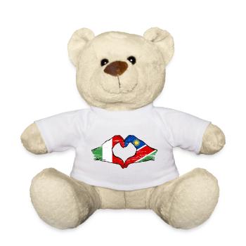 Italy Namibia Flag Hands Heart Shape Used - Teddy Bear - white - Front