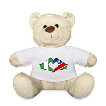 Drapeau du Nigéria et de la Namibie, mains en forme de cœur - Nounours - blanc - Devant