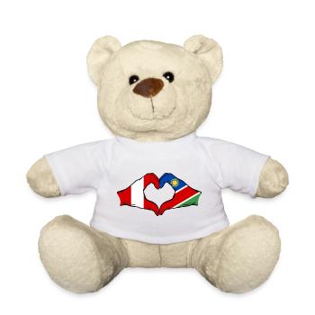 Peru Namibia Flag Heart - Teddy Bear - white - Front