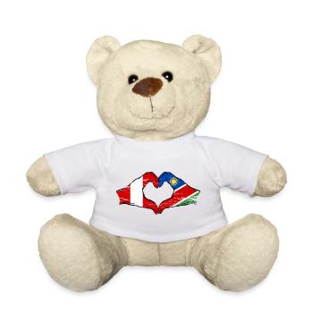 Peru Namibia Flagge Herz used - Teddy - Weiß - Vorne