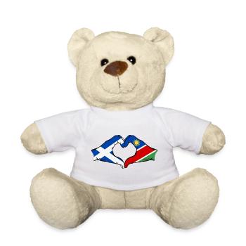 Scotland Namibia flag hands heart shape - Teddy Bear - white - Front