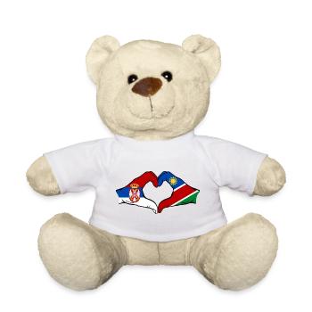 Serbie Namibie Drapeau Coeur - Nounours - blanc - Devant