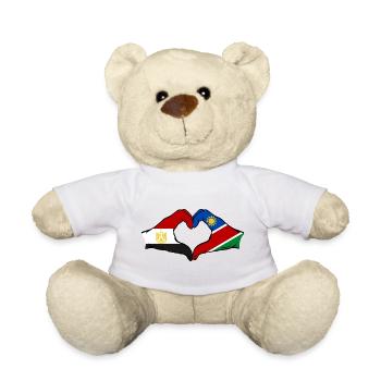 Ägypten_Namibia_Flagge_Haende_Herzform - Teddy - Weiß - Vorne