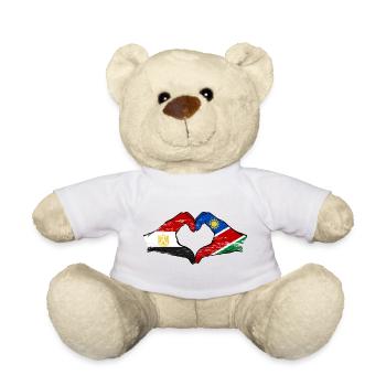 Egypt Namibia Flag Hands Heart Shape Used - Teddy Bear - white - Front