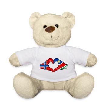 Norwegen Namibia Flagge Herz - Teddy - Weiß - Vorne