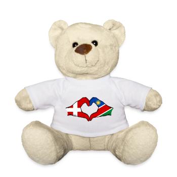 Cœur du drapeau du Danemark Namibie - Nounours - blanc - Devant