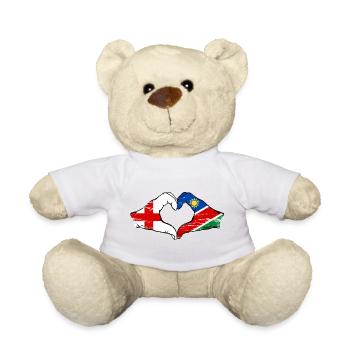 Drapeau de l’Angleterre Namibie Mains Cœur - Nounours - blanc - Devant