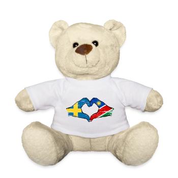 Sweden Nairobi Flag Heart Hands - Teddy Bear - white - Front