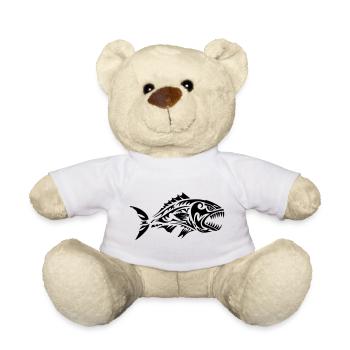 Fish Tribal Piranha - Teddy Bear - white - Front