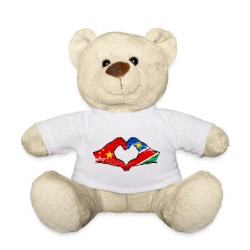 China Namibia Flag Hands Heart Shape - Teddy Bear - white - Front