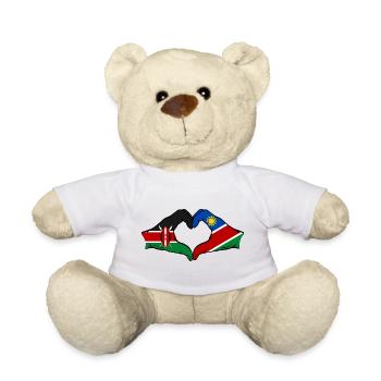 Kenya Namibie drapeau mains coeur - Nounours - blanc - Devant