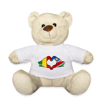 Mali Nairobi flag hands heart used - Teddy Bear - white - Front