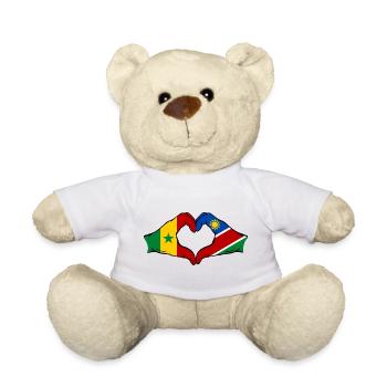 Senegal Namibia Flagge Hände Herzform - Teddy - Weiß - Vorne