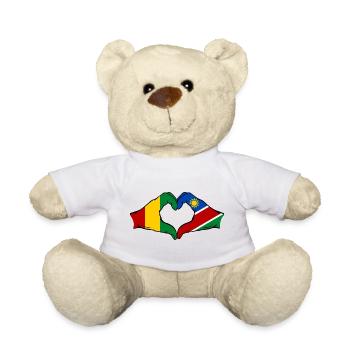 Guiena Namibie drapeau mains forme coeur - Nounours - blanc - Devant