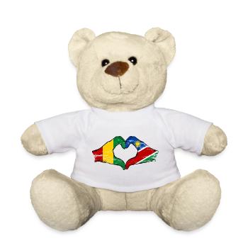 Guiena Namibia Flag Hands Heart Shape Used - Teddy Bear - white - Front