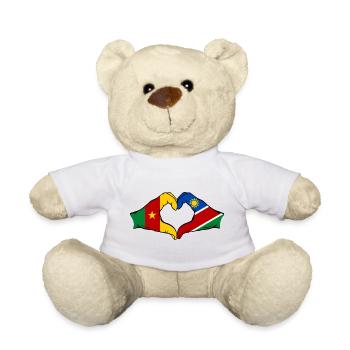 Kemerun, Namibia, Flag, Hands, Heart Shape - Teddy Bear - white - Front