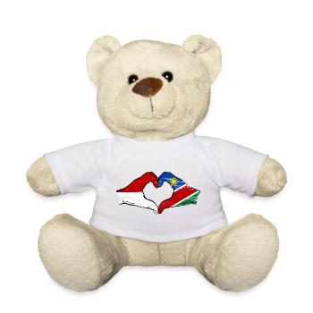 Mains en forme de cœur du drapeau de Nairobi d’Indonésie - Nounours - blanc - Devant