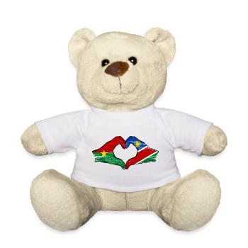 Burkina Faso Namibie drapeau mains forme de coeur utilisé - Nounours - blanc - Devant