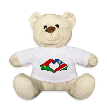 Burkina Faso Namibia flag hands heart shape used - Teddy Bear - white - Front