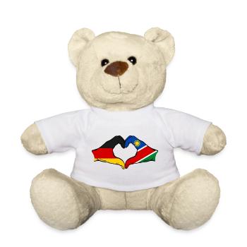 Deutschland Namibia Flagge Hände Herzform - Teddy - Weiß - Vorne