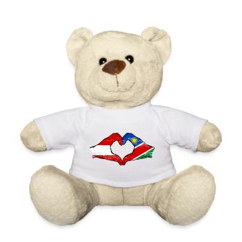 Österreich Namibia Flagge Hände Herzform used - Teddy - Weiß - Vorne