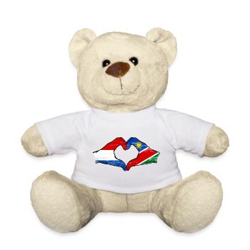 Holland Namibia flag hands heart shape - Teddy Bear - white - Front